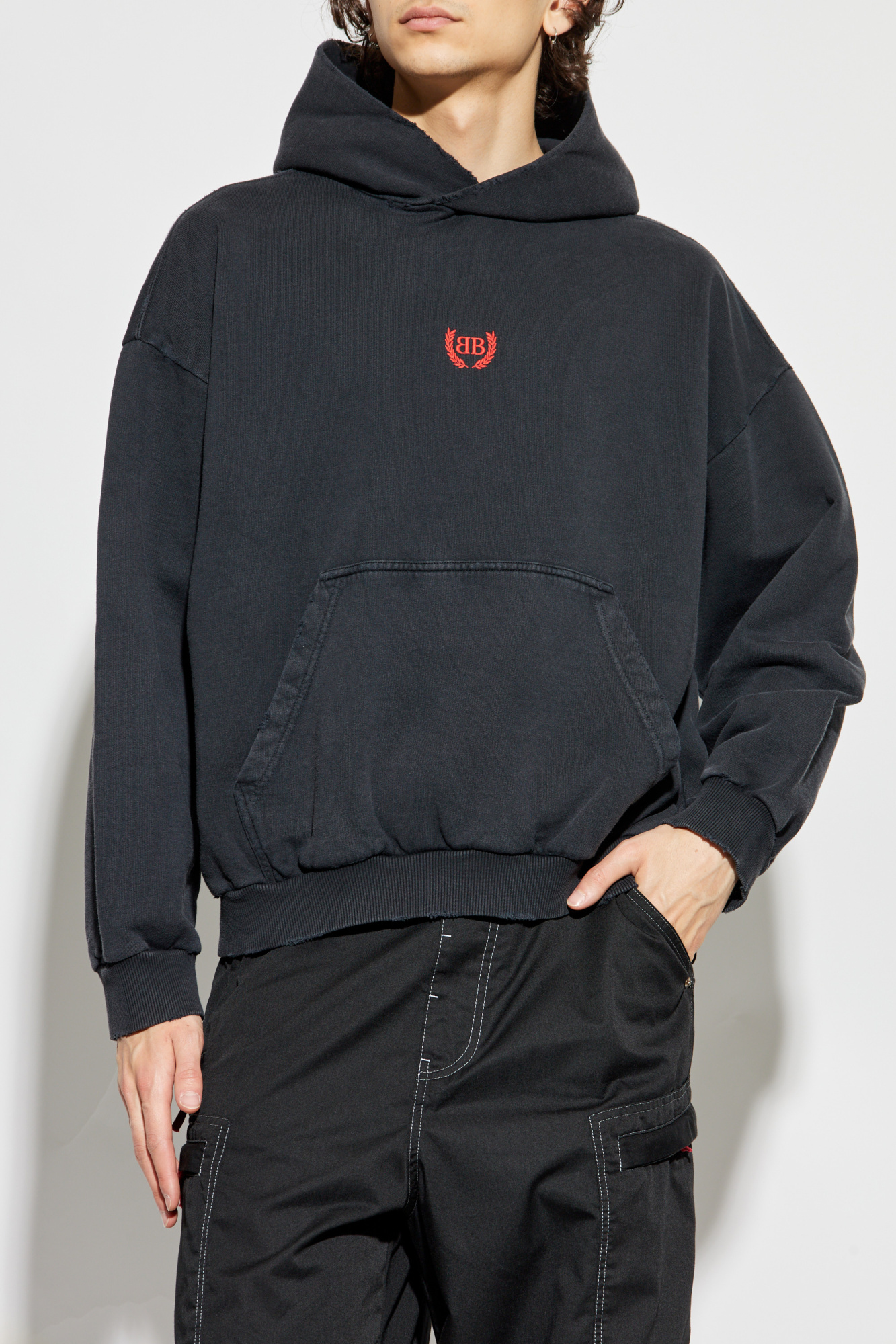 ジャケット・アウター BALENCIAGA 23ss tailored wool hoodie Balenciaga Hooded Fringe Oversized Self-Tie Wool Jacket
